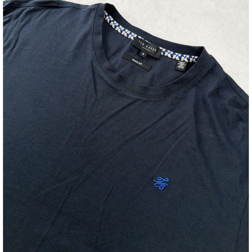 Ted Baker London Cotton Tee Navy Blue Mens 6 XL